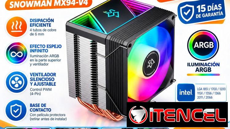 DISIPADOR DE CALOR PARA CPU ARGB SNOWMAN MX94-V4