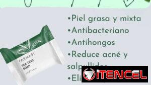 🌿 **JABÓN DE TEA TREE – LIMPIEZA PROFUNDA PARA PIEL GRASA Y CON ACNÉ** 🌿