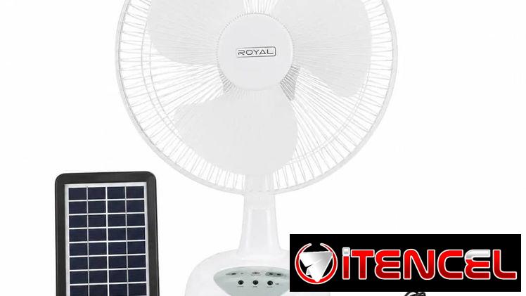 VENTILADOR ROYAL SOLAR RECARGABLE 12". 🤩