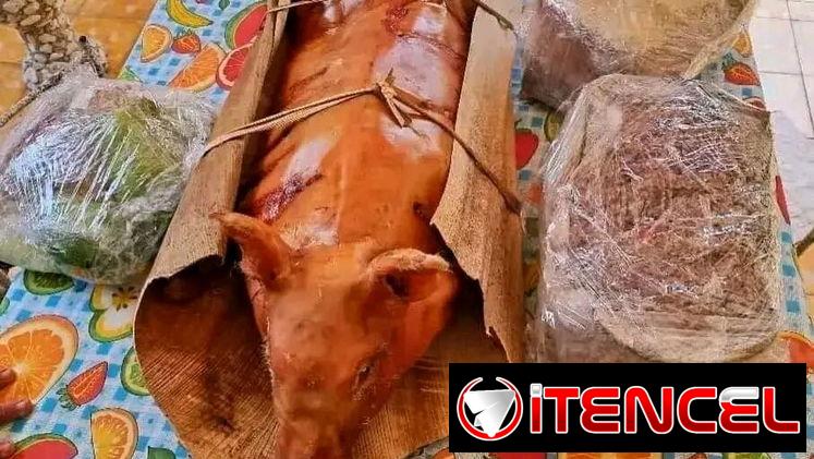 “Cerdo Entero 50 lb — Banquete para 25 Personas + Congrí, Yuca y Ensalada