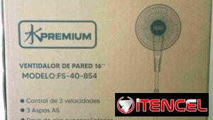 Ventilador de Pie PREMIUM 16" con 3 velocidades. Color Gris Oscuro. Nuevo en su caja