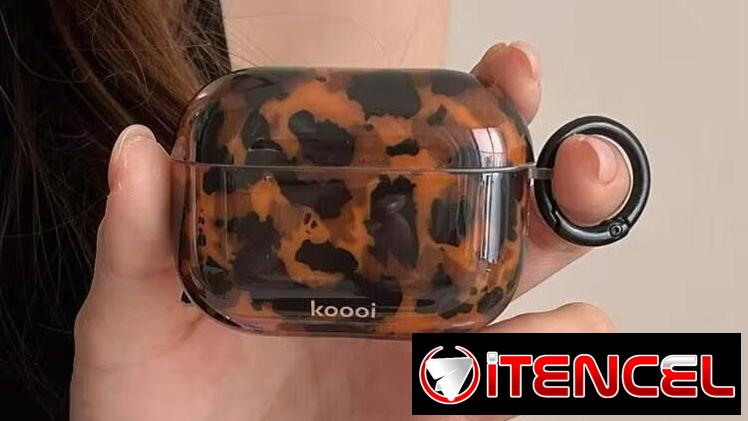 ☎️53544655 🛵 Entrega Disponible ⭐Funda de Silicona para AirPods Pro 2 – Leopardo Ámbar Retro ⭐ — foto 2