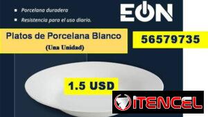 FG-Platos de Porcelana Blanco, una Unidad 1.5 USD ...56579735...Envio Gratis