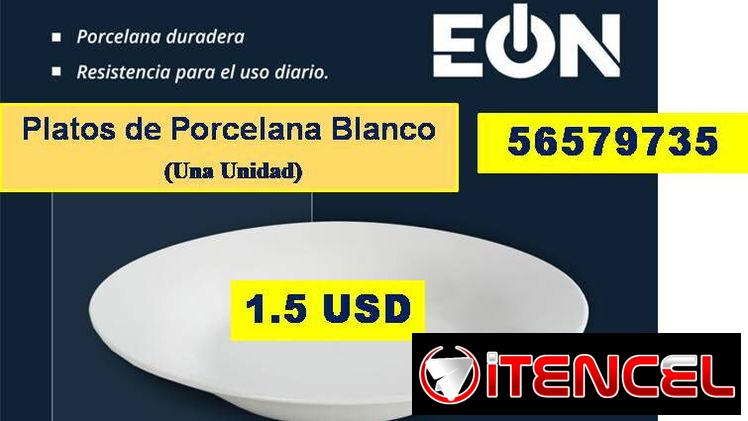 FG-Platos de Porcelana Blanco, una Unidad 1.5 USD ...56579735...Envio Gratis
