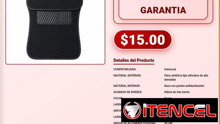 ALFOMBRILLAS UNIVERSALES PARA AUTO .