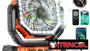 20.000 mAh Ventilador portátil F6 con luz LED