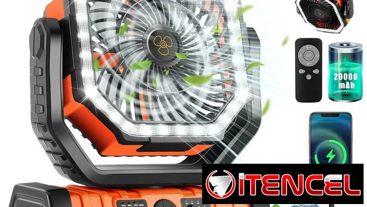 20.000 mAh Ventilador portátil F6 con luz LED