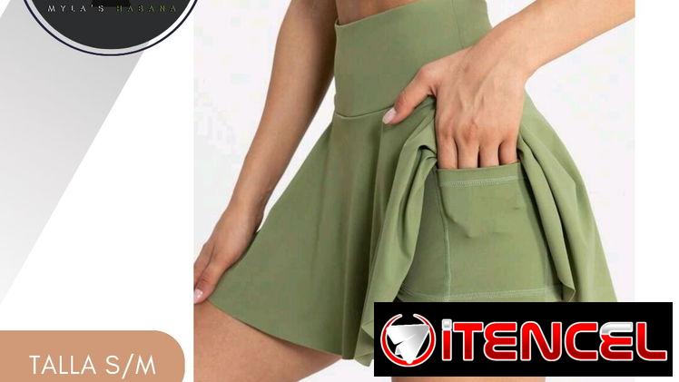 Falda deportiva / Falda de tenista verde oliva
