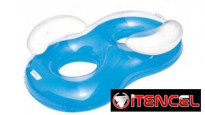 🛟Balsa inflable de doble anillo de color azul Bestway