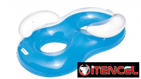 🛟Balsa inflable de doble anillo de color azul Bestway