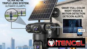 Cámara de seguridad con panel solar y batería