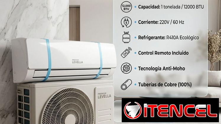 SPLIT 1 TON (12000 BTU) PREMIUM LEVELLA | $330 USD |ENVÍO INCLUIDO| 3 MESES GARANTÍA + FACTURA | TUBERÍA DE COBRE 100%