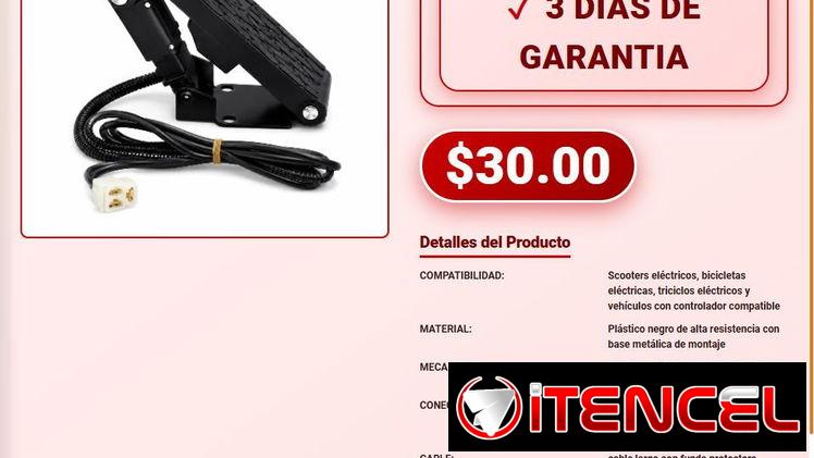 PEDAL ACELERADOR DE PIE PARA VEHÍCULOS ELÉCTRICOS .