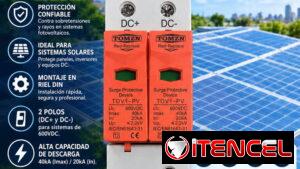 ⚡ Protector de Sobretensiones DC (SPD) 2P 600VDC 40kA (TOMZN) - 15 USD