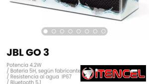 JBL GO 3. Potencia 4.2W. Batería 5H, según fabricante. Nuevo