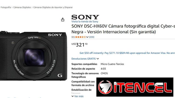 Cámara Sony Cyber-shot HX60V (De uso, 20.4 MP, Zoom 30x)