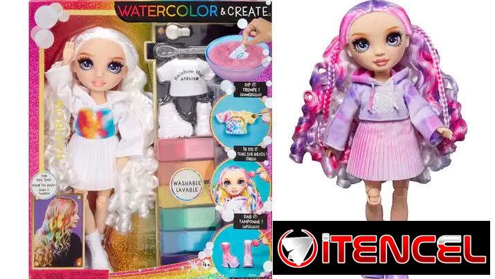 MGA Entertainment Rainbow High Watercolor & Create Purple Eyes (28 cm)