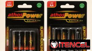 Baterías alcalinas AA y AAA Athos Power – Paquete de 4 – 1 000 CUP