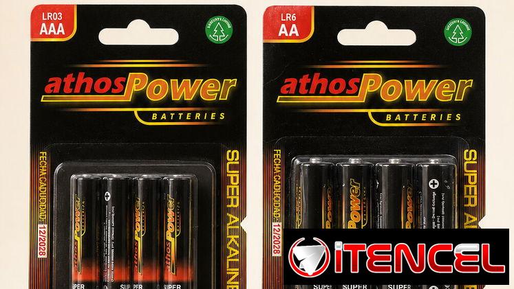 Baterías alcalinas AA y AAA Athos Power – Paquete de 4 – 1 000 CUP