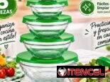 Set de posuelo de cristal con tapa 5 piezas