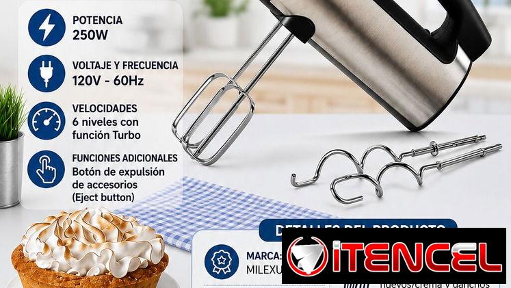 MEZCLADORA DE MANO ELÉCTRICA MILEXUS, ENTREGA DE FACTURA PARA SU GARANTÍA. VARIEDAD DE ELECTRODOMÉSTICOS, ETC