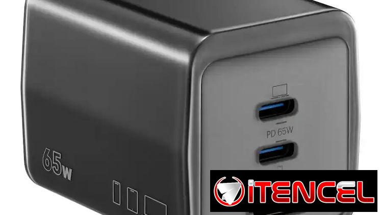 Cargador de Pared Insignia 65W 3 Puertos USB-C/USB-A (Negro)