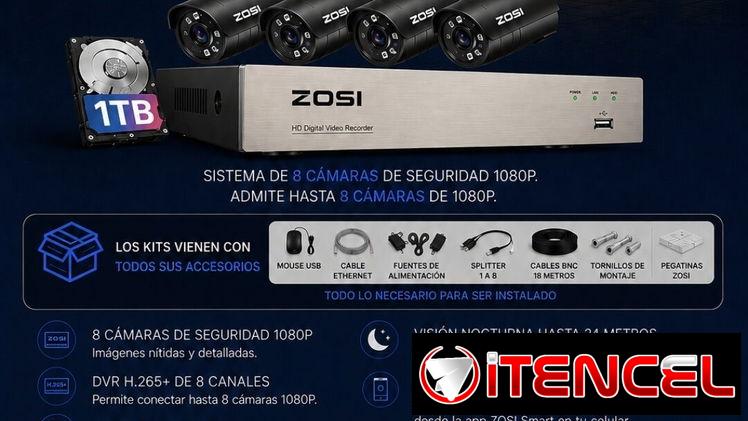 ¡8 Cámaras, 1TB y Acceso Remoto!