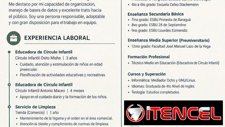 Busco de doméstica o cuidadora
