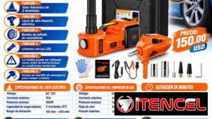 GATO ELÉCTRICO 3 EN 1 hasta 5t. ( Compresor 150 PSI )
