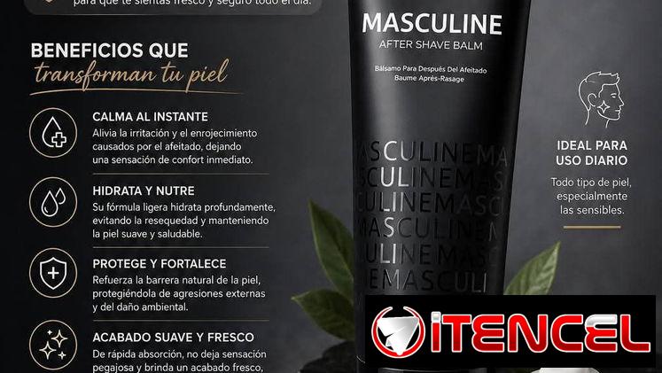 After Shave MASCULINE 100ml🖤🖤 Hidrata, calma y refresca🖤 Alantoína, Mentol y Vit E🖤