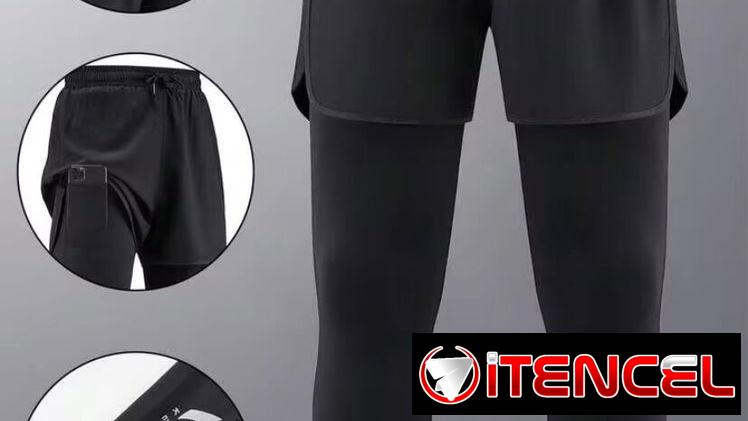 Licra larga con short naylon deportivo para hombres