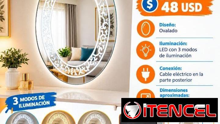 Ovalado / Espejo Con Luces LED