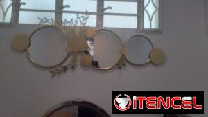 Espejo Borde Dorado con mariposas