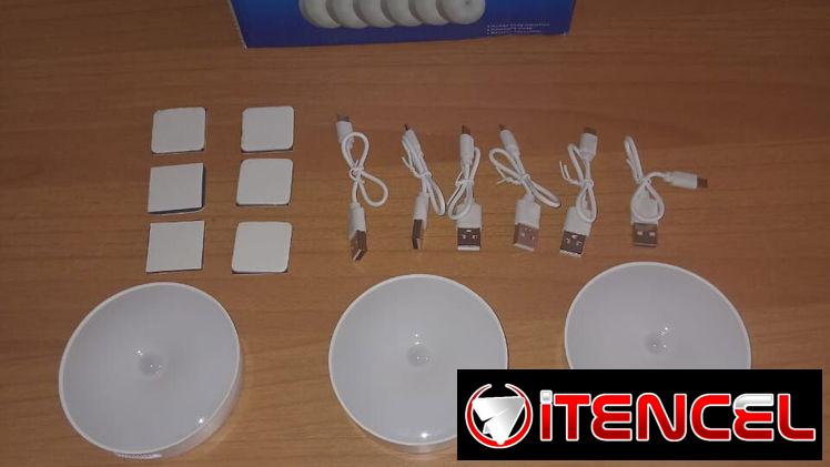 ♧₩ SET D 6 LÁMPARAS CIRCULARES RECARGABLES