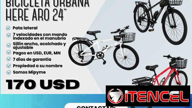 🚲🔥 ¡NUEVA BICICLETA URBANA HERE ARO 24! 🔥🚲 ✨ HERE T-24 – ARO 24 💰 PRECIO: SOLO 170 USD 💰