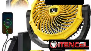 GU- Ventilador recargable portátil KORBOT 36000mAh (+ 120Hrs uso continuo) Luz LED, POWER BANK Nuevo, 75 USD