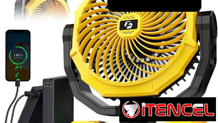 GU- Ventilador recargable portátil KORBOT 36000mAh (+ 120Hrs uso continuo) Luz LED, POWER BANK Nuevo, 75 USD