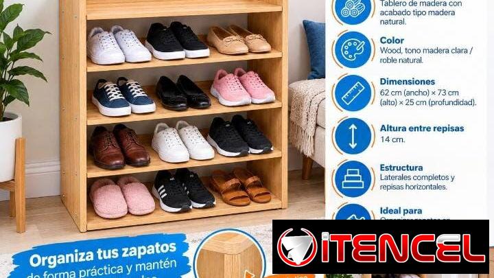 ‼️Zapatera de madera, con factura de compra ‼️
