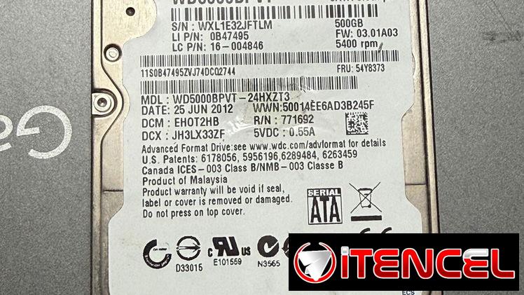 Disco de laptop 500gb WD al 98 de vida - Interesados escribir