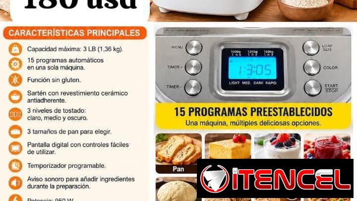 Máquina para hacer pan 🍞de 3Lb automática