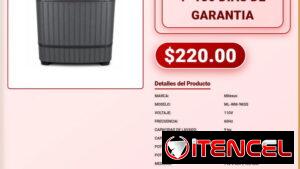 LAVADORA SEMIAUTOMÁTICA MILEXUS 9KG 160W 110V 60HZ LAVADORA MILEXUS 9KG 320W LAVADO 180 DÍAS GARANTÍA VPT-0233