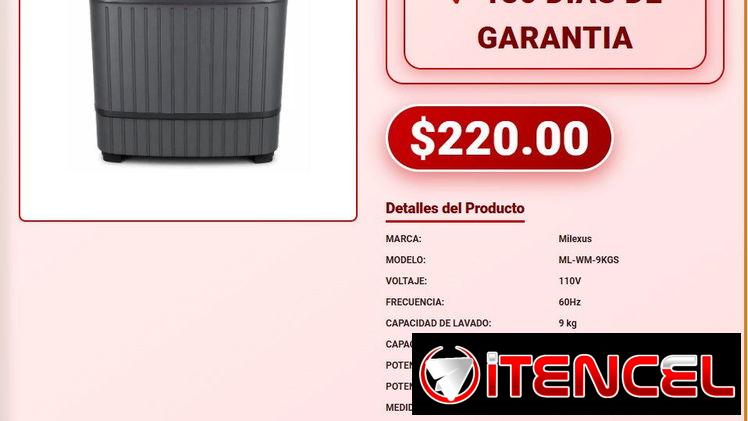 LAVADORA SEMIAUTOMÁTICA MILEXUS 9KG 160W 110V 60HZ LAVADORA MILEXUS 9KG 320W LAVADO 180 DÍAS GARANTÍA VPT-0233