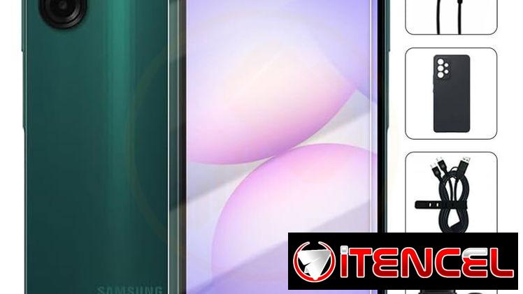 Teléfono Samsung Galaxy F07 EU E075F/DS 4Gb Ram, 64Gb Almacenamiento, Con Cover, Mica y Audífonos – Verde  🖥️ Pantalla