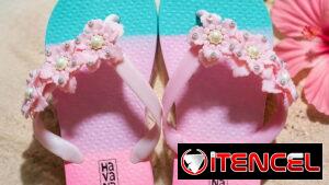 Chancletas niña flores
