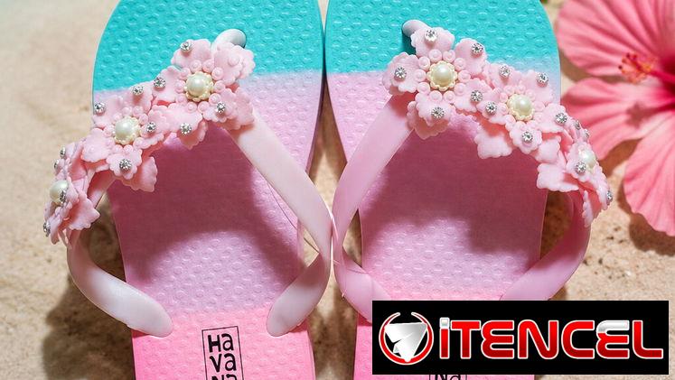 Chancletas niña flores
