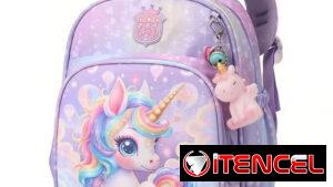 Mochila escolar con estampado de pony y unicornio, moderna para niña