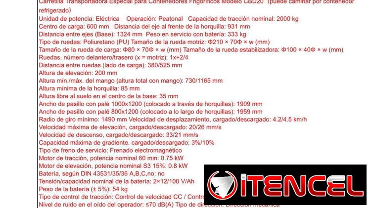 Transpaleta de 2 toneladas marca hertz electrica — foto 2