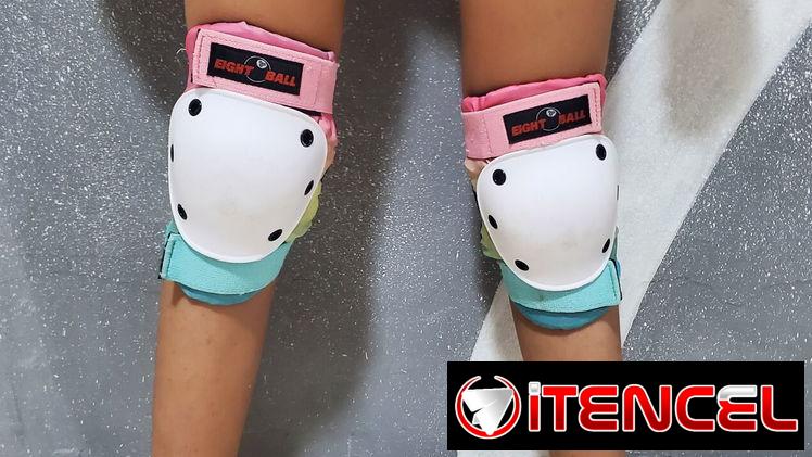 Juego de rodilleras, coderas y muñequeras para niña!