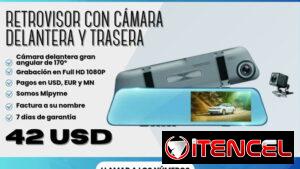 Retrovisor con Cámara Delantera y Trasera por solo 💲42 con ✅ 7 días de garantía.