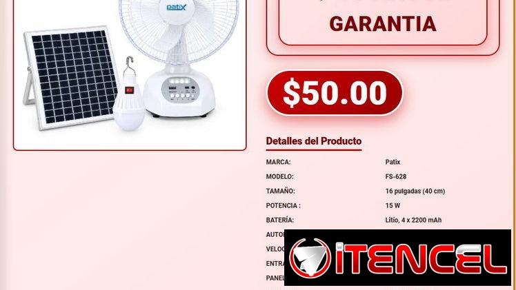 Ventilador De Mesa Patix FS-628 Recargable 3 Velocidades 16 Pulgadas VPT-0149